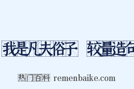 我是凡夫俗子·较量造句是什么意思的图片